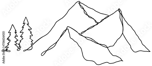 Mountain Line Art