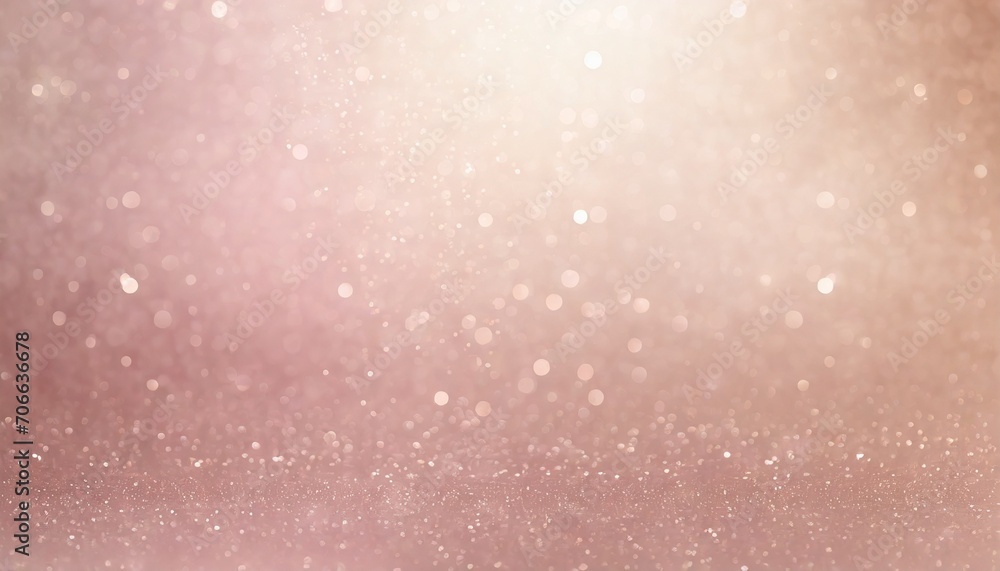 rosegold glitter abstract backgrounf of glitter bokeh with light glitter and diamond dust subtle tonal variations