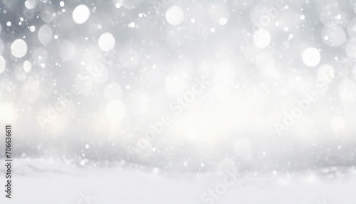 white snow blur abstract background bokeh christmas blurred beautiful shiny christmas lights © Irene