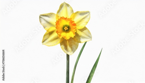 daffodil watercolor isolated on white background