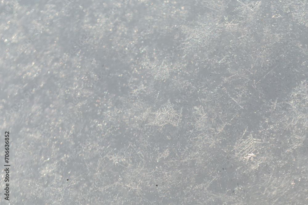 Obraz premium Snow in winter, macro texture. Snowflakes