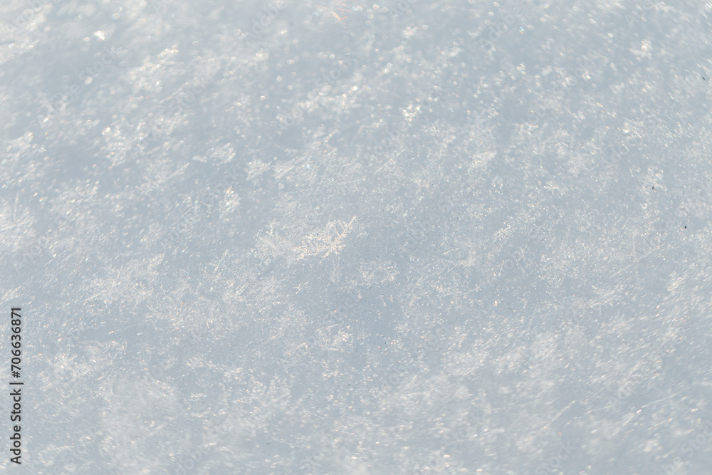 Obraz premium White snow texture macro. Winter background. Snowflakes