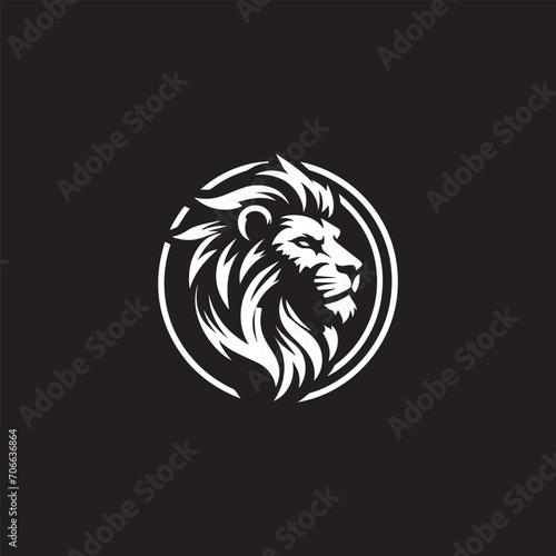 Wallpaper Mural Majestic Lion Emblem Illustration on a Black Background
 Torontodigital.ca