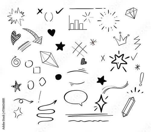 marker elements hand drawn scribble