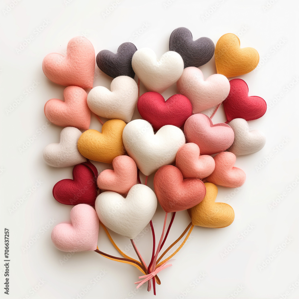 Obraz premium colorful hearts made of felt