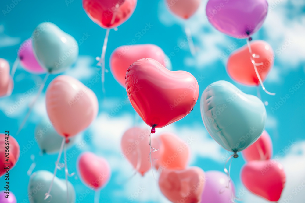 Romantic Canopy: Heart Balloon Array