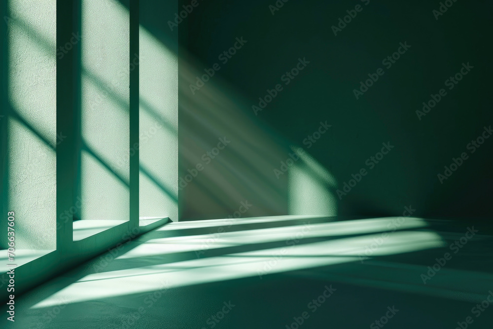 Elegant Green Backdrop with Window Shadows Elegant Green Backdrop with Window Shadows