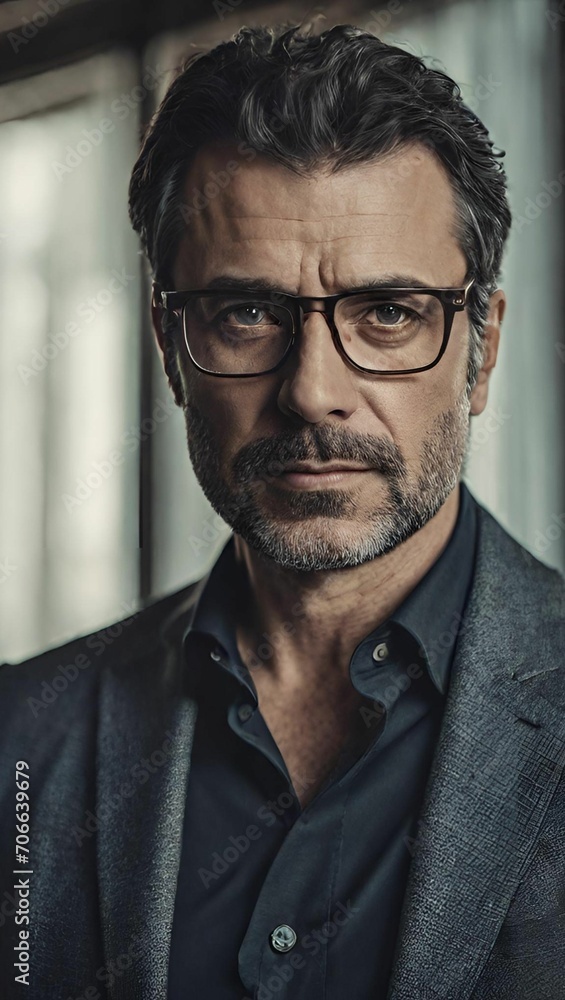 portrait of a man wear glasses small beard portrait of a man wear glasses small beard