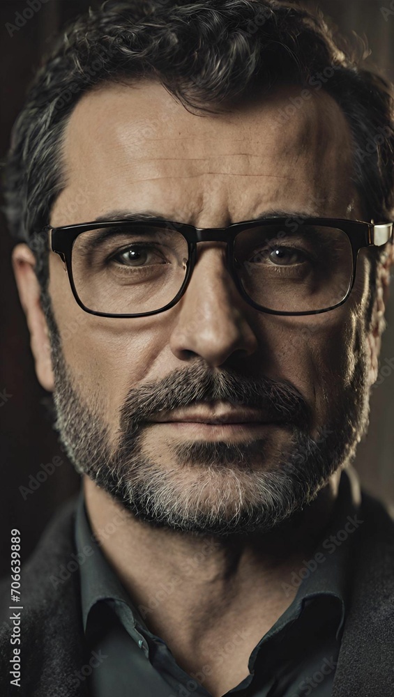 Obraz premium portrait of a man with glasses
