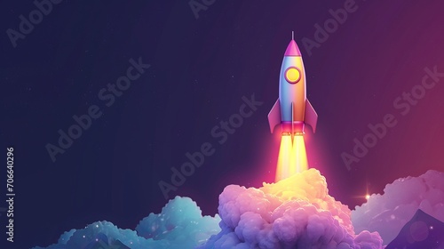 Rocket  symbolizing rapid growth and innovation  primarily designed for promoting start-up businesses