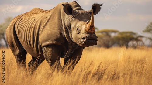 white rhino in the wild