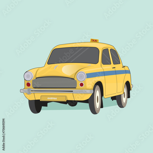 Indian taxi car Premium classic Vector illustration design
