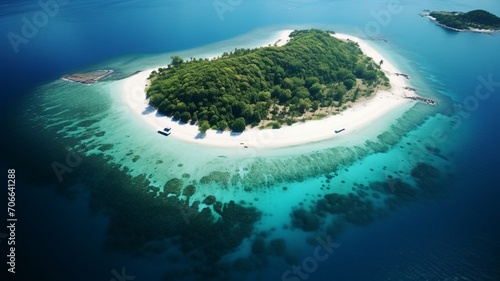 Beautiful aerial view shot tropical island photography wallpaper