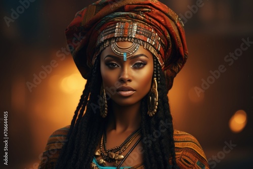 Woman wearing african native attire photo