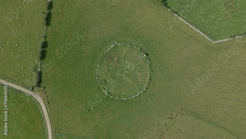 Beltany stone circle Donegal Ireland Aerial view photo