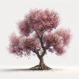 Beautiful cherry fruit tree isolated white background