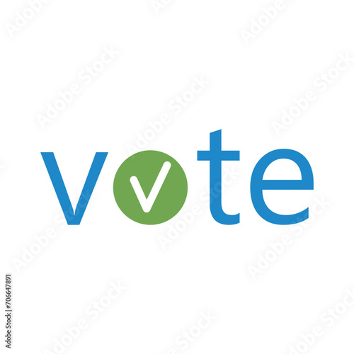 Word VOTE on white background