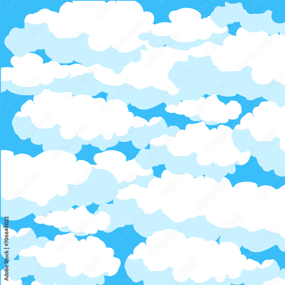 Background with clouds on blue sky.