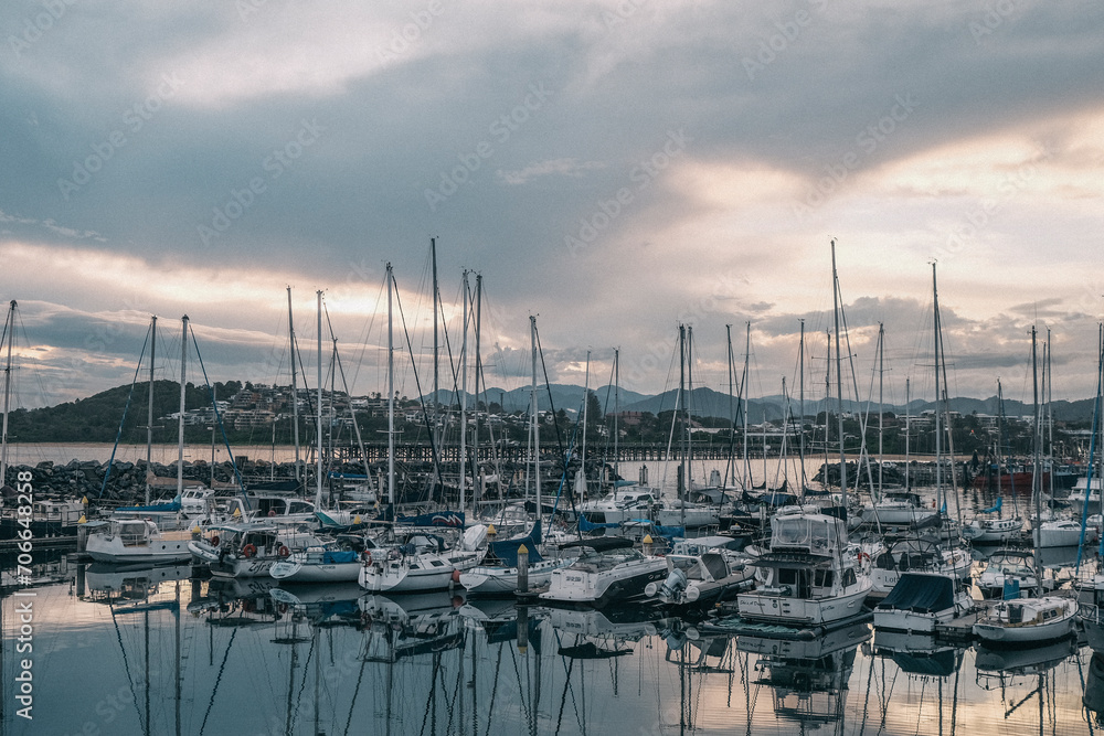 coffs harbour marina at night, mid north coast, NSW, Australia