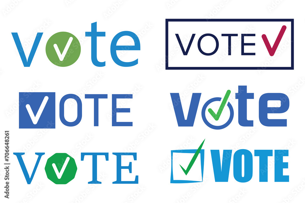 Set of words VOTE on white background Set of words VOTE on white background