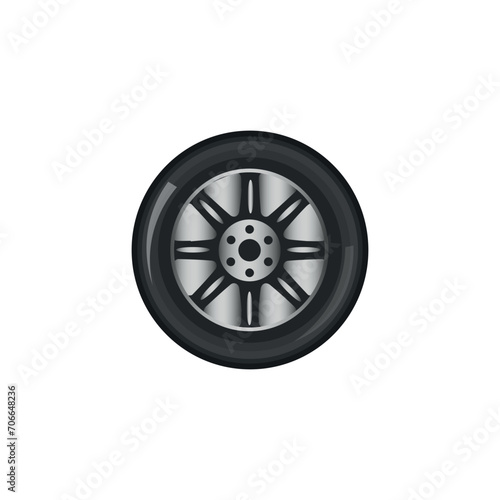 Vehicle wheel on white background