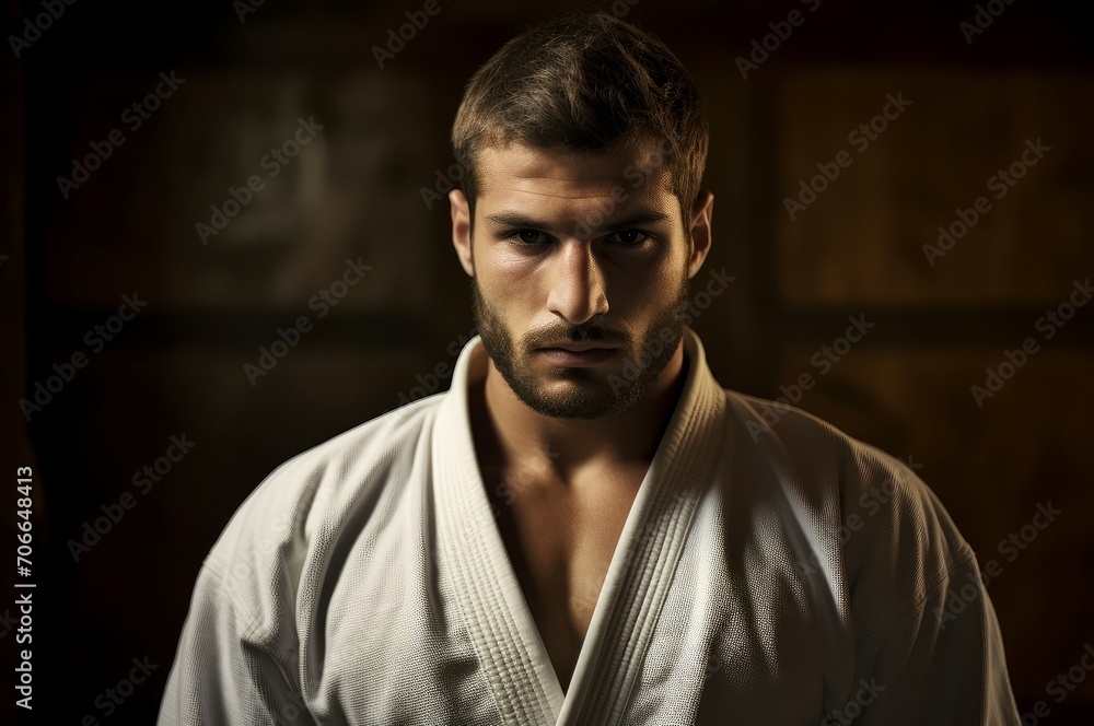 Strong man judo athlete. Master fight. Generate Ai Strong man judo athlete. Master fight. Generate Ai