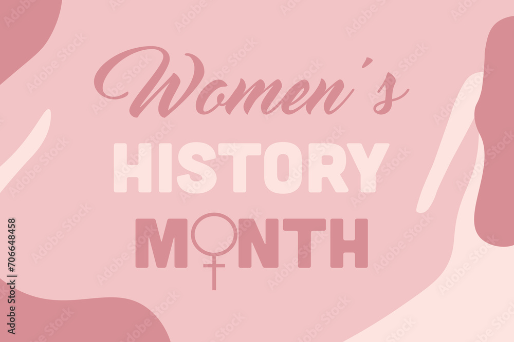Pink greeting card for Women's History Month Pink greeting card for Women's History Month