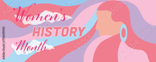 Drawn banner for Women's History Month