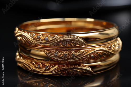 Pure Gold Bangles Jewelry stylized images photo