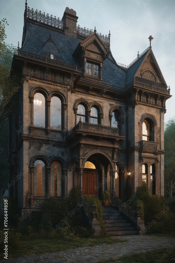 House in gothic architectural style.