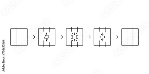 Self healing technology, material recovery mechanism, line icon. Regeneration of cut and damage fabric. Vector
