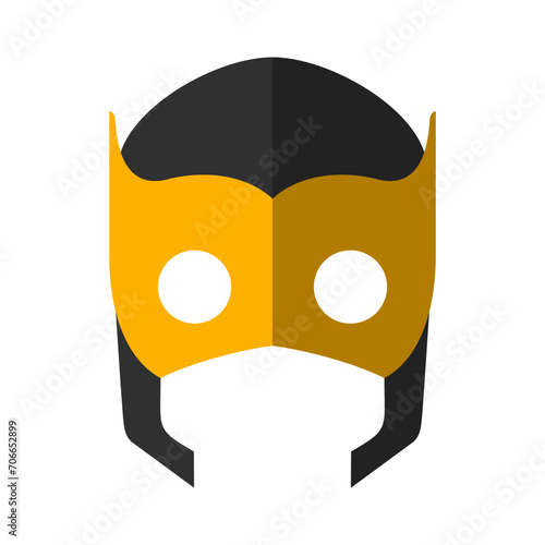 Super hero mask. Superhero face masque and masking cartoon character. Comic book mask. Heroic or savior vector illustration