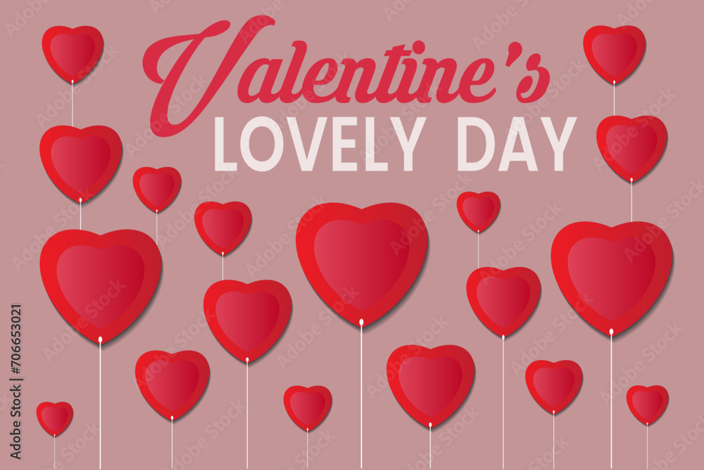 Valentines day background with heart. Vector illustration.