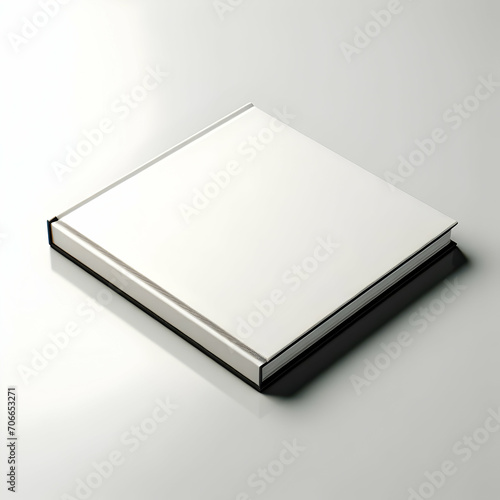 Blank Square Book Cover over White Background photo