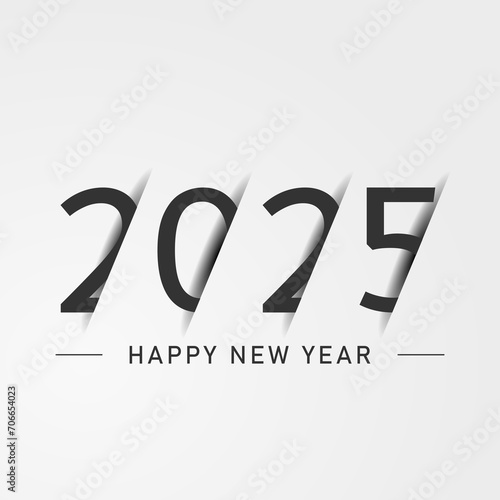 Happy new year - best wishes 2025 with colorful truncated number. Perfect vector for poster, banner, greeting and new year 2025 celebration.