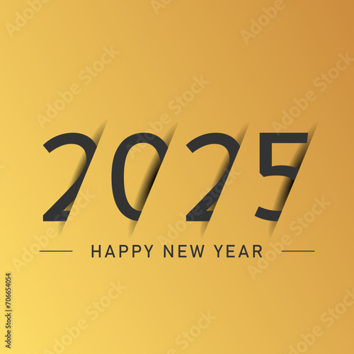 Happy new year - best wishes 2025 with colorful truncated number. Perfect vector for poster, banner, greeting and new year 2025 celebration.