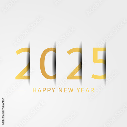 Happy new year - best wishes 2025 with colorful truncated number. Perfect vector for poster, banner, greeting and new year 2025 celebration.