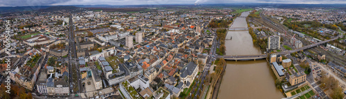 Aerial of the city Thionville in France on a sunny noon in autumn. © Stefan_Media