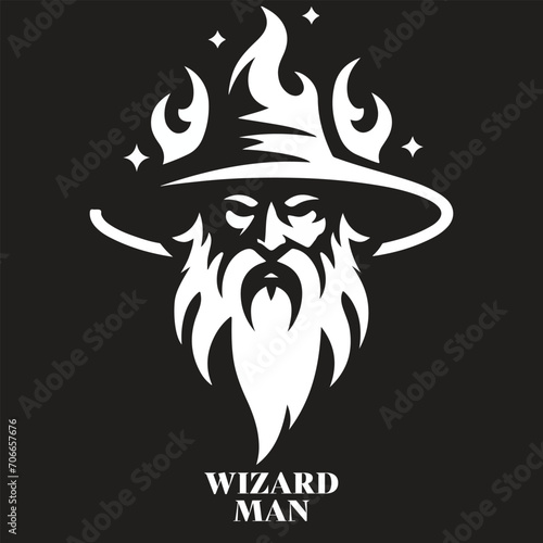 Wizard man logo design 