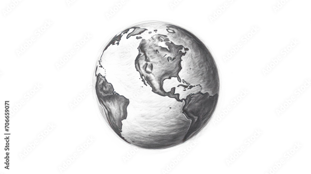 Fototapeta premium Green world pencil drawing concept Save the Earth.