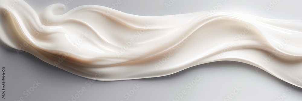 Fototapeta premium White cream sample on a light background