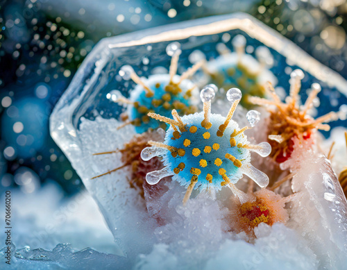 virus dans la glace du permafrost photo