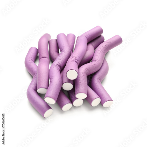 Hair curlers isolated on wh...