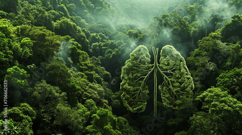 Compelling visual of Earth lungs  Amazon Rainforest depicting its rich biodiversity  AI Generated