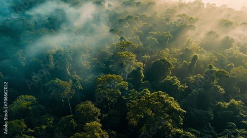 Compelling visual of Earth lungs, Amazon Rainforest depicting its rich biodiversity, AI Generated © Shining Pro