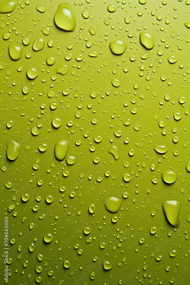 Vibrant Green Surface with Raindrops, Close-Up Texture Vibrant Green Surface with Raindrops, Close-Up Texture