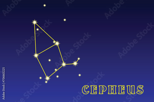 Constellation Cepheus. Constellation Cepheus. The constellation of the Northern Hemisphere of the sky, having the shape of an irregular pentagon