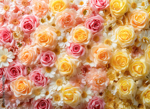 Floral Paradise with a Mixture of Roses and Daisies