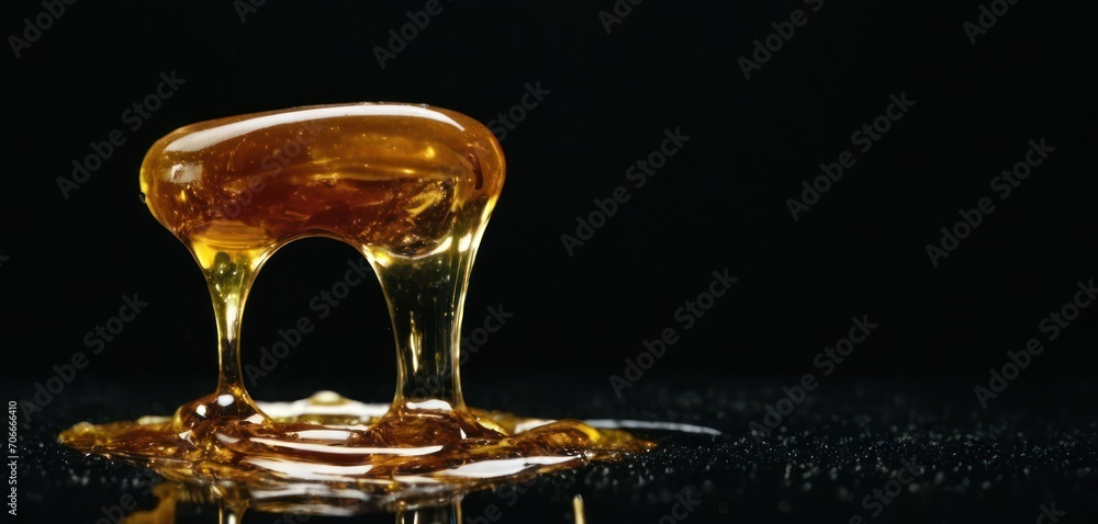 a liquid pouring out of a bottle into a puddle of liquid on a black surface with a black back ground. a liquid pouring out of a bottle into a puddle of liquid on a black surface with a black back ground.