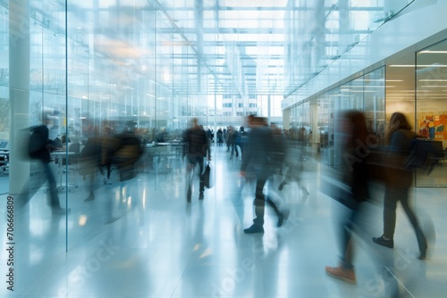 Blurred Motion in Glass Building